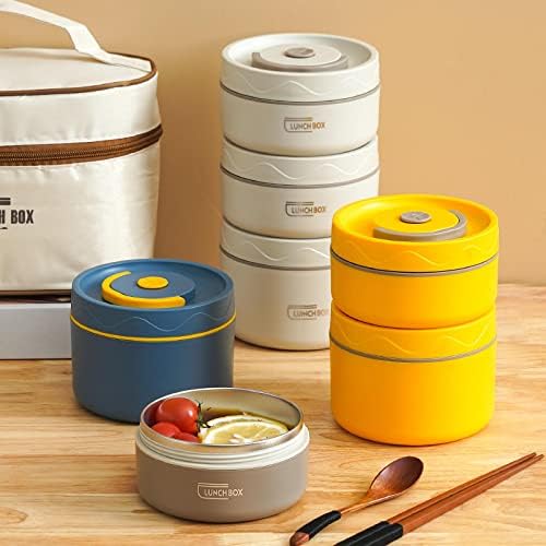  Stainless Steel Insulated Lunch Box Household Portable Microwave Oven Single Sealed Lunch Box Microwave Oven - (Large) Coffee