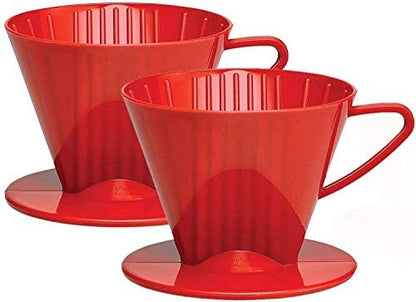  Pour-Over Reusable Coffee Brewing Cone With Gold-Toned Mesh Permanent Coffee Filter, Number 4-Size, Black