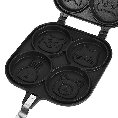  Waffle Maker Square Pancake Pan 4 Holes Mold Double-sided Lovely Cartoon Animal Pattern Non-stick Breakfast For Bakery