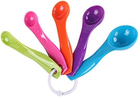 5 In 1 White Plastic 1g 2.5g 5g 10g 15g Measuring Spoons Set Kitchen Baking Tools