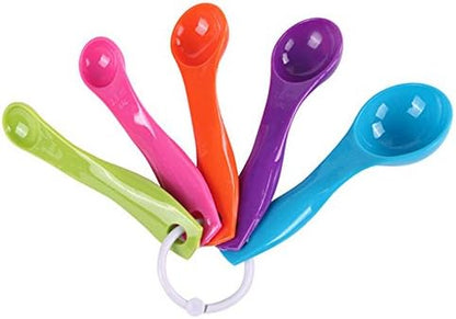  5 In 1 White Plastic 1g 2.5g 5g 10g 15g Measuring Spoons Set Kitchen Baking Tools