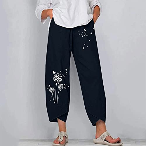  Kingspinner Capri Pants For Women Dressy Casual Patchwark Harem Pants Tapered Ankle Capris Trousers