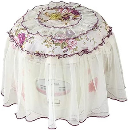  Luchike 2 Pcs Printed Lace Dust Cover For Pressure Cooker Round Cloth Cover For Rice Cooker Home Decorative Rice Cooker Accessories Red