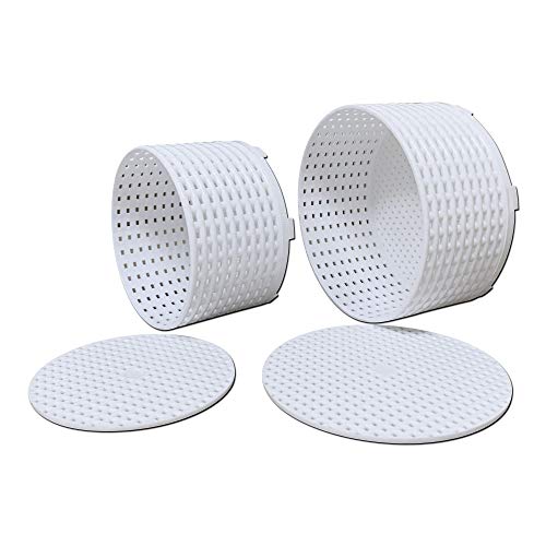  Cheese Molds With Followers For Making Soft And Semi-Hard Cheeses - Set Of 2