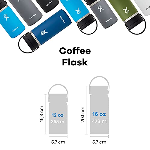 Hydro Flask YDRO FLASK - Travel Coffee Flask 354 Ml (12 Oz) - Vacuum Insulated Stainless Steel Travel Mug With Leak Proof Flex Sip Lid - BPA-Free - Wide Mouth - Stone
