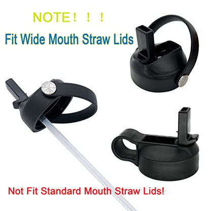  10-Pack Replacement Straws Compatible With Hydro Flask Wide Mouth Bottle Straw Lid With Straw Brush, BPA Free (Fit For Hydroflask Bottles)