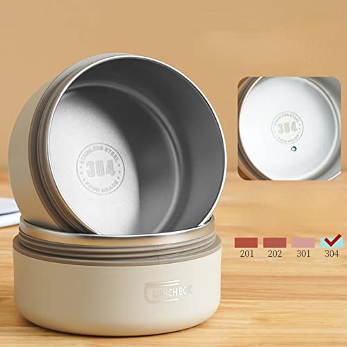  Stainless Steel Insulated Lunch Box Household Portable Microwave Oven Single Sealed Lunch Box Microwave Oven - (Large) Coffee