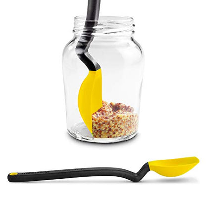  Mini Supoon | Non-Stick Silicone Sit Up Scraping & Cooking Spoon With Measuring Lines | Yellow