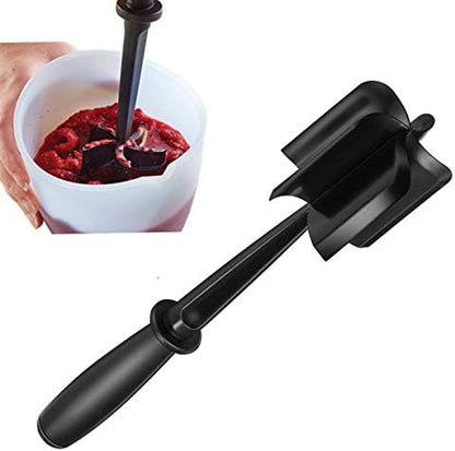  5 Blades Kitchen Ground Meat Chopper Spatula | Hamburger Ground Beef Mix N Chop Tools | For Non-Stick Cookware (Black)