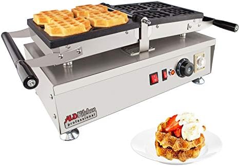  Belgian Waffle Iron | Swing Type | 4 Pcs | Professional Use | Removable Plates With Nonstick Coating | 110V