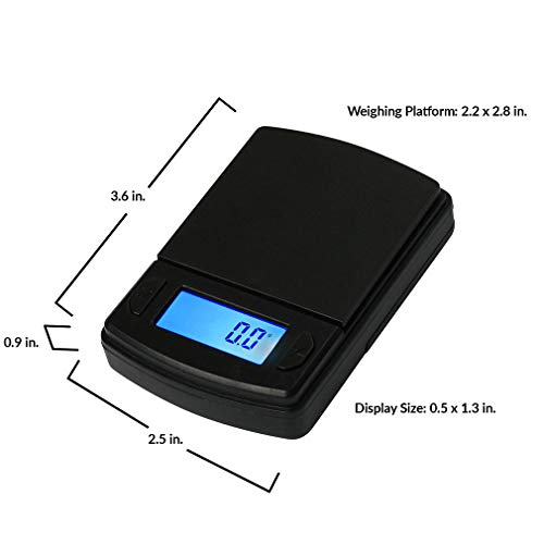  Merican Weigh Scales Fast Weigh MS Series Precision Digital Pocket Weight Scale, 600G X 0.1G (MS-600-BLK)