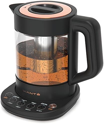  Hot Tea Maker Electric Glass Kettle With Tea Infuser And Temperature Control. Automatic Shut Off. Brewing Programs For Your Favorite Teas And Coffee.