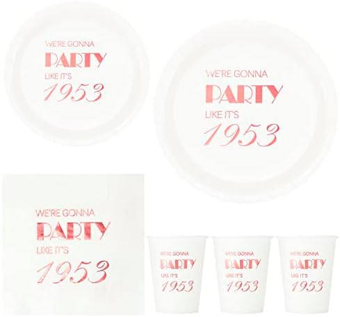  70th Birthday Cocktail Napkins Rose Gold For Women 70th Birthday Party Decorations For Cake Dessert Berverage Table, 70th Birthday Party Supplies,50 Pcs Disposable Napkins, 3-Ply