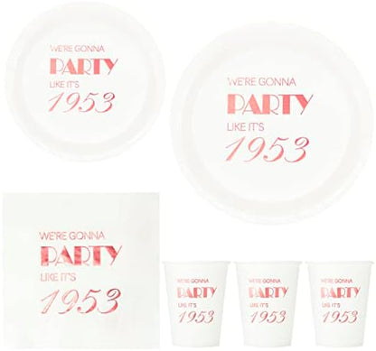  70th Birthday Cocktail Napkins Rose Gold For Women 70th Birthday Party Decorations For Cake Dessert Berverage Table, 70th Birthday Party Supplies,50 Pcs Disposable Napkins, 3-Ply