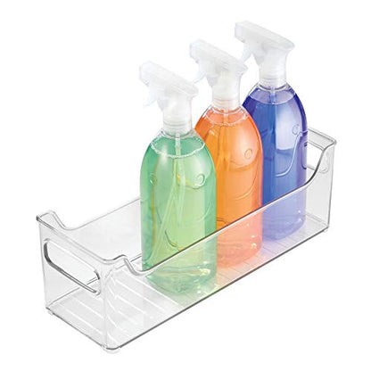  BPA-Free Plastic Pantry And Kitchen Storage, Freezer And Fridge Organizer Bin With Easy Grip Handles – 14.5" X 5" X 5", Set Of 2, Clear