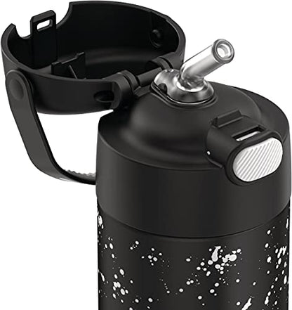 Thermos FUNTAINER 12 Ounce Stainless Steel Vacuum Insulated Kids Straw Bottle, Space
