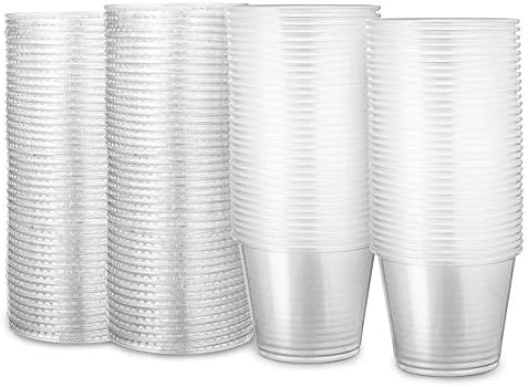  Portion Cup Combo 100 Pack - 1 Oz Cups With Lids, Leak-Proof And Stackable Souffle Cups, Jello Shot Cups, Condiment Cups