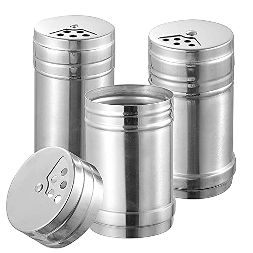  Steel Seasoning 2 Pack Seasoning Bottle With Stainless Steel Dredge Shaker Spice Shaker Cooking Kitchen Gadget Rotatable Cover