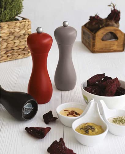  Rimini Black Matte Finish Salt Mill With Adjustable Ceramic Grinder, Made In Italy