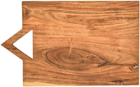  Organic Acacia Kitchen Cutting Chopping Board Platter Wine Holder With Handles For Butcher Block Cheese And Vegetables Fruit & Salad (Butterfly Board 11"L X 13"W)