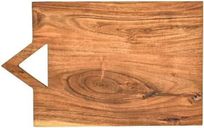  Organic Acacia Kitchen Cutting Chopping Board Platter Wine Holder With Handles For Butcher Block Cheese And Vegetables Fruit & Salad (Butterfly Board 11"L X 13"W)