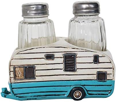  Glass Salt And Pepper Shakers - Deer Antler Salt And Pepper With Holder For Kitchen - Simple Salt And Pepper Shakers With Lids - Rustic Salt And Pepper Caddy Spices And Seasonings Set