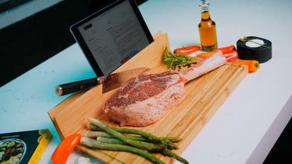  HOP & STICK Cutting Board And Cheese Knife Set With Magnetic Knife Holder - XXL 18'' X 12'' X 1'' Inch Bamboo Charcuterie Board Set, Multifunctional Board