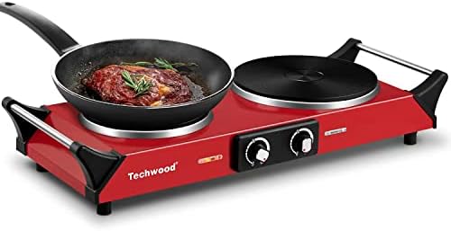  Hot Plate Portable Electric Stove 1500W Countertop Single Burner With Adjustable Temperature & Stay Cool Handles, 7.5” Cooktop For Dorm Office/Home/Camp, Compatible For All Cookwares