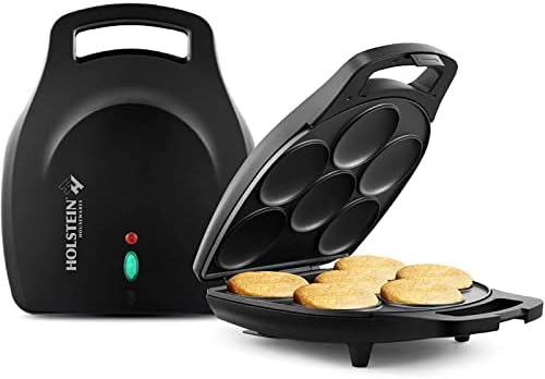  Arepa Maker - Non-Stick 6-Section Multi-Food Maker - Make Delicious Arepas, Pancakes, Corncakes, Tosti Arepa - Includes Recipe Book - Easy-to-Use - 6-PC - Black