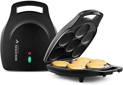  Arepa Maker - Non-Stick 6-Section Multi-Food Maker - Make Delicious Arepas, Pancakes, Corncakes, Tosti Arepa - Includes Recipe Book - Easy-to-Use - 6-PC - Black