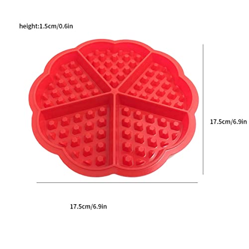  Cavity Waffle Silicone Molds Baking Mould Pan DIY Bakeware Tool Nonstick Reusable Kitchen Baking Tool, DIY Bakeware Tool,Nonstick Waffle Mold, Red