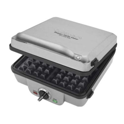 Cuisinart WAF-300P1 4-Slice Belgian Waffle Maker With Pancake Plates, Heavy Duty Small Brush, And 8-Inch Nylon Tongs Bundle (3 Items)