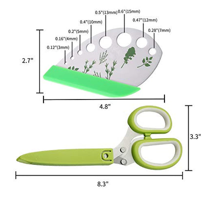  Herb Scissors Herb Stripper Set, Multifunctional Stainless Steel 5 Blades Kitchen Shears With Safety Cover And Cleaning Comb For Herbs - Kitchen Gadgets 4 In 1