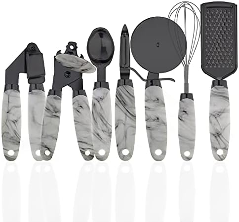  Ith COLOR 7 Pc Kitchen Gadget Set Copper Coated Stainless Steel Utensils With Soft Touch White Handles
