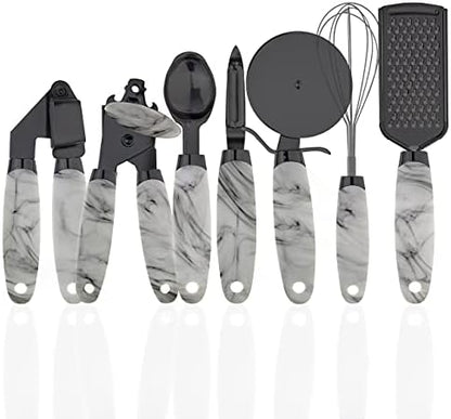  Ith COLOR 7 Pc Kitchen Gadget Set Copper Coated Stainless Steel Utensils With Soft Touch White Handles