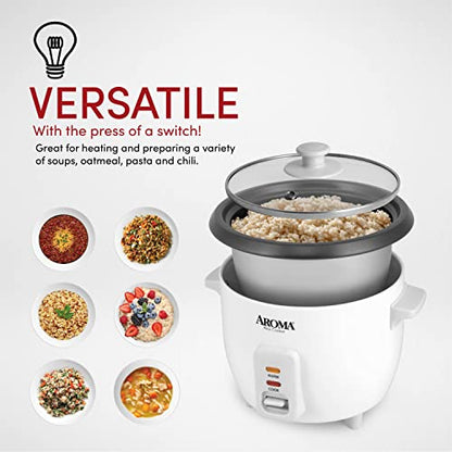  RC-743-1NGR 6-Cup (Cooked) (3-Cup UNCOOKED) Pot Style Rice Cooker And Food Steamer,Red & Aroma 6-cup (cooked) 1.5 Qt. One Touch Rice Cooker, White (ARC-363NG)