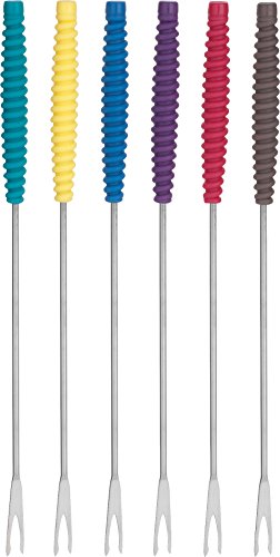  Meat Forks With Silicone Handles Fondue Set, Standard, Multicolored