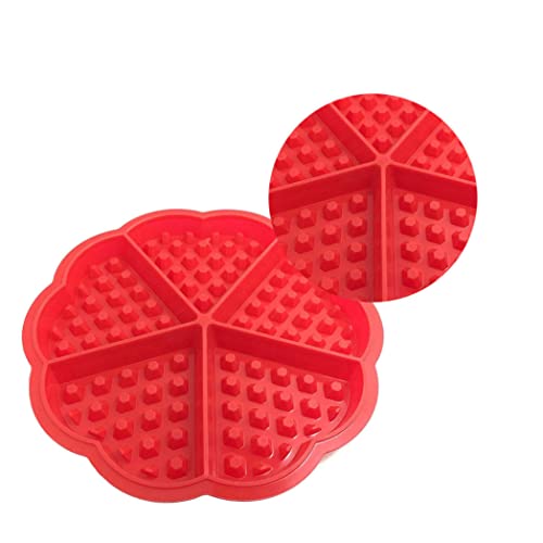  Cavity Waffle Silicone Molds Baking Mould Pan DIY Bakeware Tool Nonstick Reusable Kitchen Baking Tool, DIY Bakeware Tool,Nonstick Waffle Mold, Red