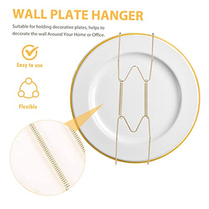  4pcs Black Decor White Utensil Holder Black Metal Invisible Plate Hanger Plate Hangers For The Wall Plate Wall Mount Stickers Picture Photo Wall Tray Silk Board