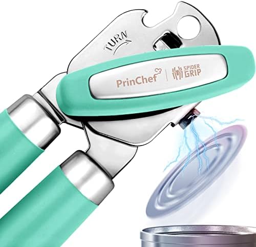  Can Opener, No-Trouble-Lid-Lift Manual Handheld Can Opener With Magnet, Smooth Edge Safe Cut For Beer/Tin/Bottle, Big Turning Knob Anti-Slip Handle Good For Seniors With Arthritis