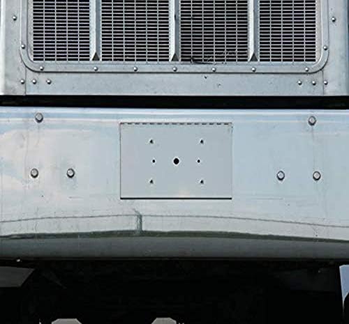  Stainless Steel Hinged Tow Pin Cover With Holes For 2 License Plates For Peterbilt 379
