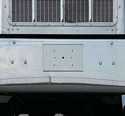  Stainless Steel Hinged Tow Pin Cover With Holes For 2 License Plates For Peterbilt 379