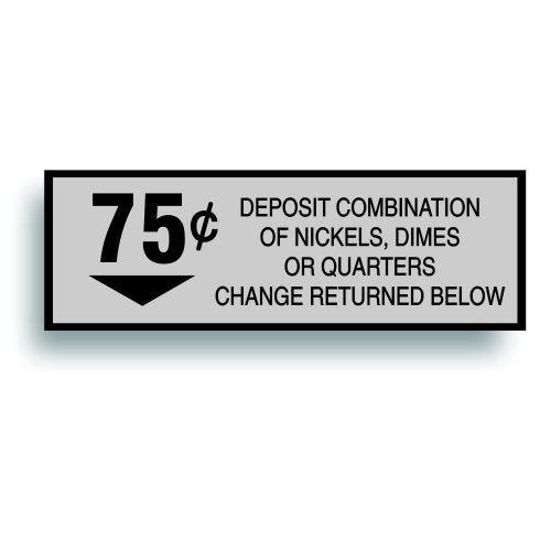  Restoration Decal Sticker For Generic Vintage Soda Pop Soft Drink Vending Coin Slot Compatible With Pepsi And Coke Machines 75 Cent 1.5 X 4.5 Inch Plus 3 Round Decals