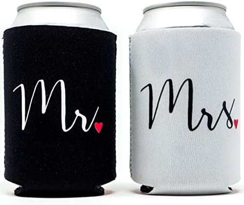  Wedding Can Coolers Mr And Mrs Gifts - Just Married Decorations, Wedding Day & Honeymoon Essentials, Presents For Newlywed Gifts For Couples, Wedding Gifts For Bride To Be And Groom - Gold