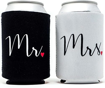  Wedding Can Coolers Mr And Mrs Gifts - Just Married Decorations, Wedding Day & Honeymoon Essentials, Presents For Newlywed Gifts For Couples, Wedding Gifts For Bride To Be And Groom - Gold