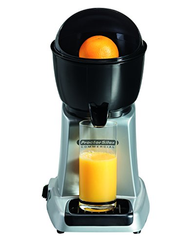  Proctor Silex Commercial 66900 Electric Citrus Juicer, 3 Reamer Sizes For Oranges, Lemons, Limes And Grapefruits, Removable Bowl, Strainer, Splashguard, Drip Tray, Black/Grey