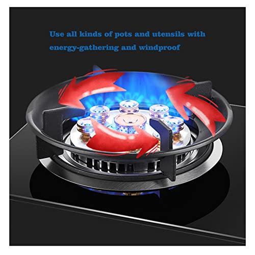  Portable Gas Stove, 5.2KW 9-cavity Wok With Flameout Protection, Black Tempered Glass Cast Iron Pot Frame, Easy To Clean (Size : NG)