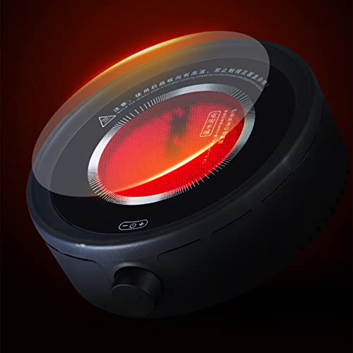  Electric Ceramic Stove Electronic Fondue Electric Porcelain Electric Tea Heating Stove For Boiling Water Making Coffee Knob Adjustment (Black)