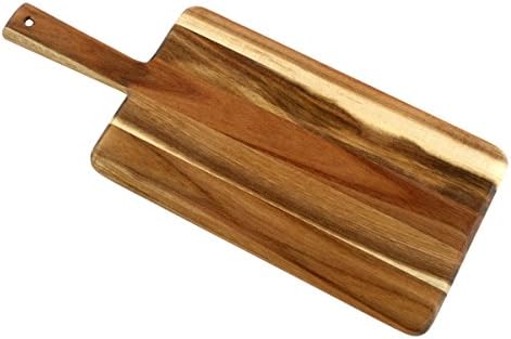  Villa Acacia Wooden Cutting Board - 17 X 6 Inch Wood Board Serving Tray For Bread And Cheese With Handle - Decorative Charcuterie Boards For New Home, Wedding Gift