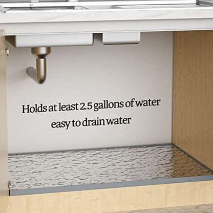  Under Sink Mat For 36" Cabinet, Holds Over 3.3 Gallons, Silicone Waterproof Mat, Under Sink Liner Sink Cabinet Protector For Water Drips, Leaks, Spills Gray 35x22.5 Inch